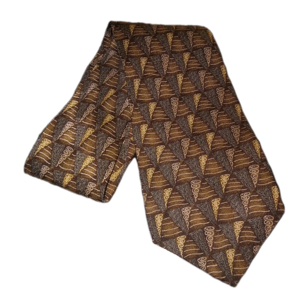 Siena Collezione Mens Silk Geometric Pattern Luxury Neck Tie
